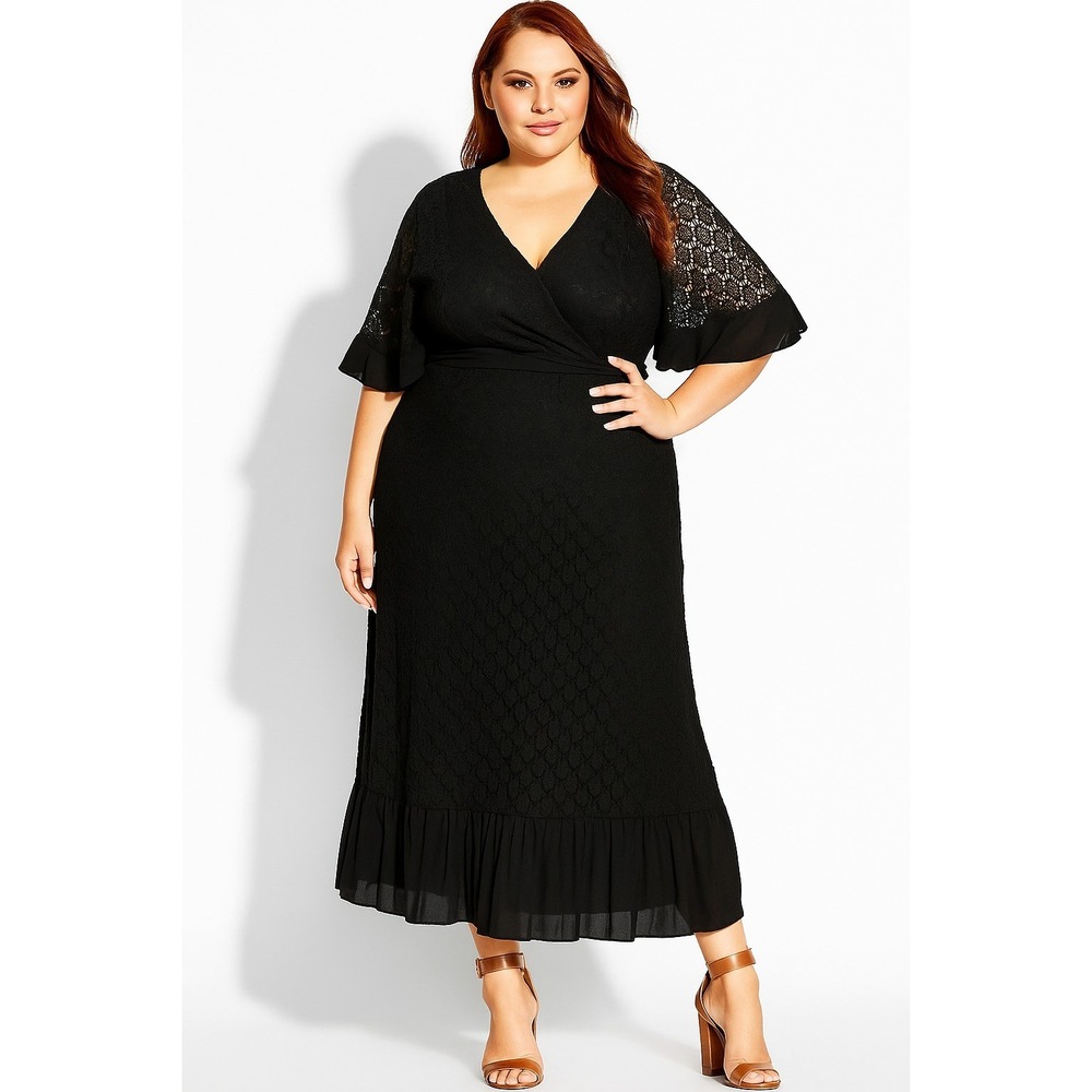 City Chic Holland Maxi Dress Black Size 20 Plus Size Evening Formal Gown